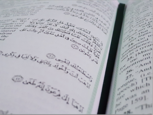 Reading Quran in Arabic 